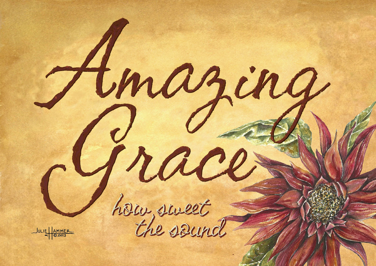 Amazing Grace watercolor painting by Julie Hammer, artist