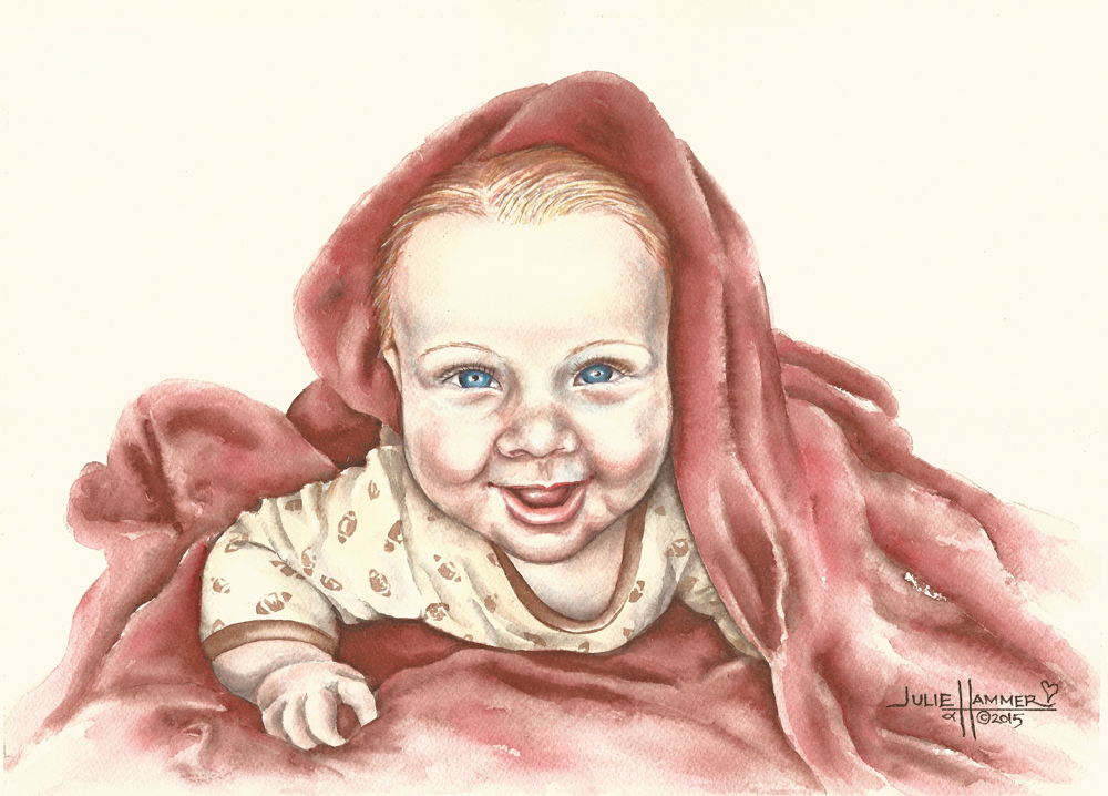 Gage watercolor painting by Julie Hammer, artist
