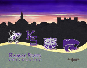 KSU March of the Wildcats acrylic painting by Julie Hammer, artist